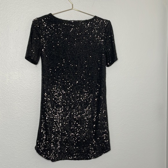 BB Dakota by Steve Madden Hit The Lights Black Sequin Mini Dress - Picture 11 of 14